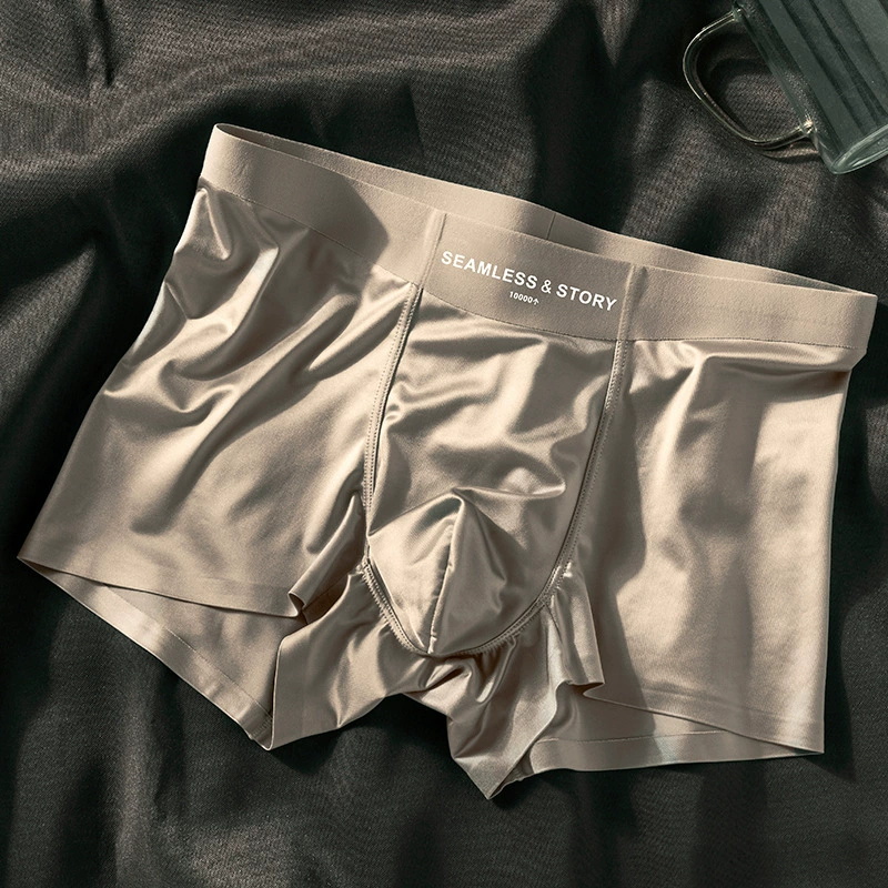 (3 τεμ.)Elegant Silk Ανδρικά Εσώρουχα Ice Silk από Mulberry Silk Αντιμικροβιακά Ανδρικά Μποξεράκια