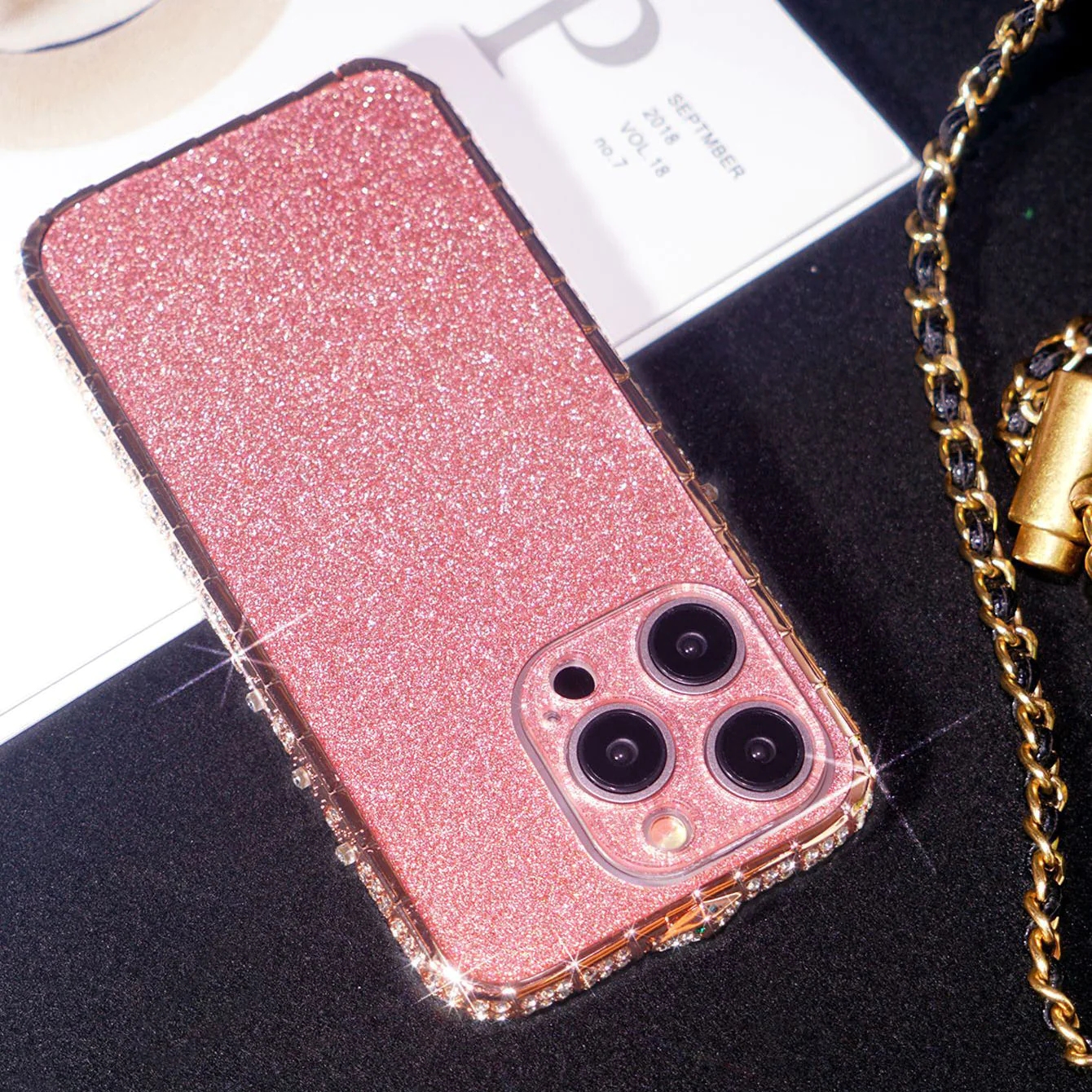 Husă de protecție pentru iPhone cu sclipici de înaltă calitate Diamond