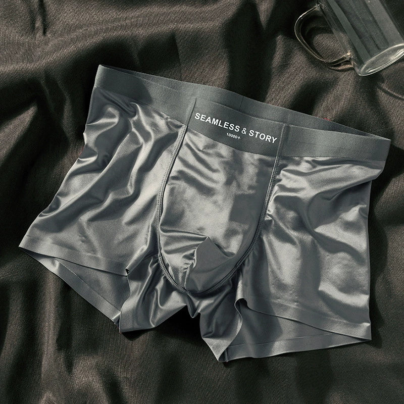 (3 τεμ.)Elegant Silk Ανδρικά Εσώρουχα Ice Silk από Mulberry Silk Αντιμικροβιακά Ανδρικά Μποξεράκια