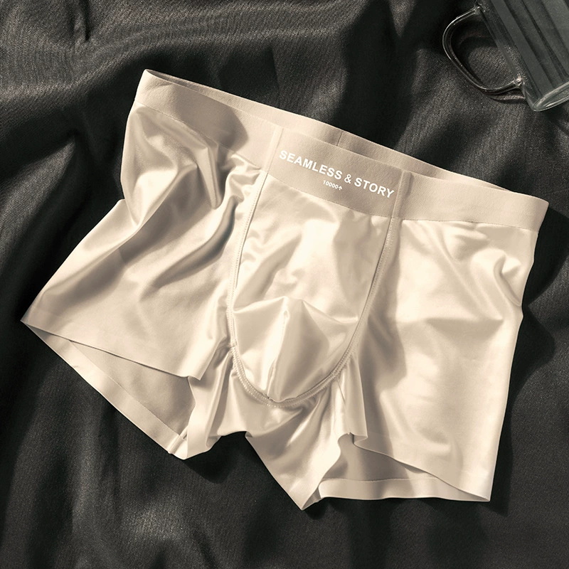 (3 τεμ.)Elegant Silk Ανδρικά Εσώρουχα Ice Silk από Mulberry Silk Αντιμικροβιακά Ανδρικά Μποξεράκια