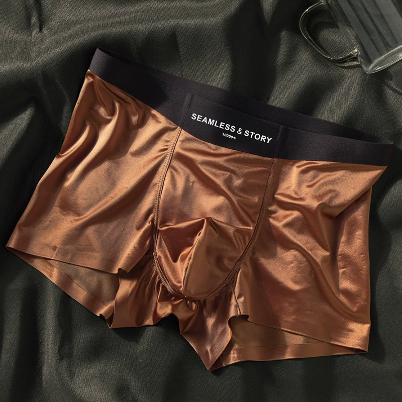 (3 τεμ.)Elegant Silk Ανδρικά Εσώρουχα Ice Silk από Mulberry Silk Αντιμικροβιακά Ανδρικά Μποξεράκια