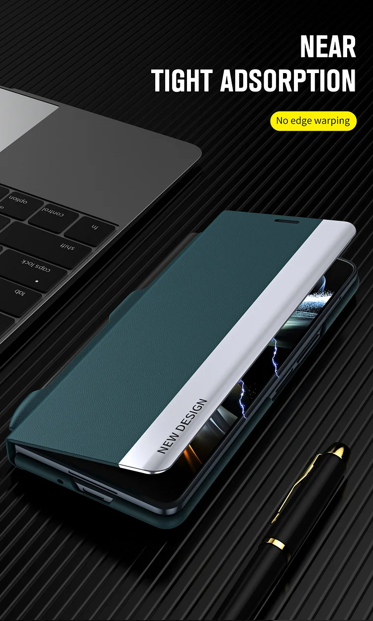 A tolltartóval ellátott Flip Stand tokot kifejezetten a Samsung Galaxy Z Foldhoz tervezték, így minden összehajtás elegáns és egyedi megjelenést kölcsönöz.