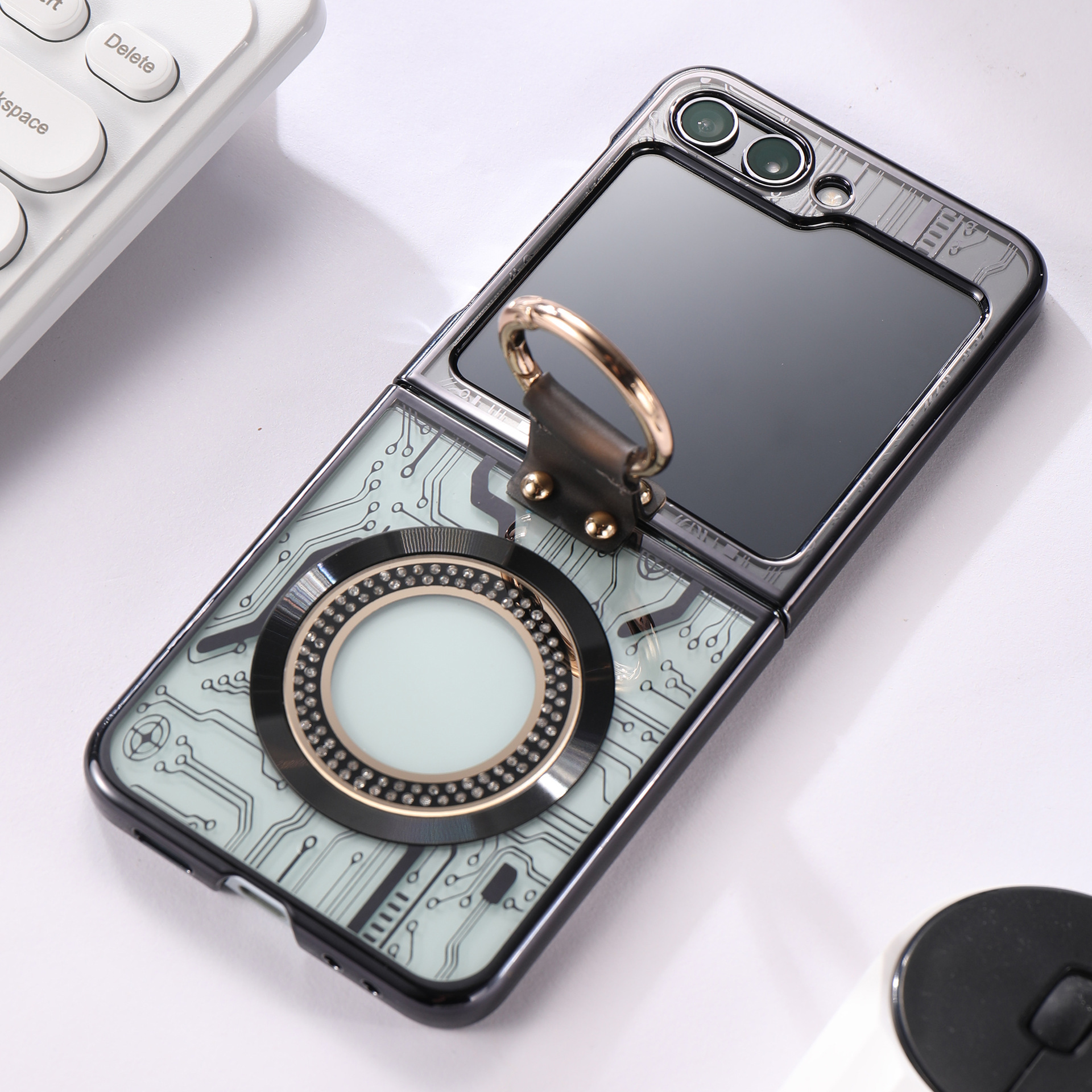 Προστατευτική θήκη τηλεφώνου Cyberpunk Magnetic Wireless Charging για Samsung Galaxy Z Flip5 Flip4 Flip3