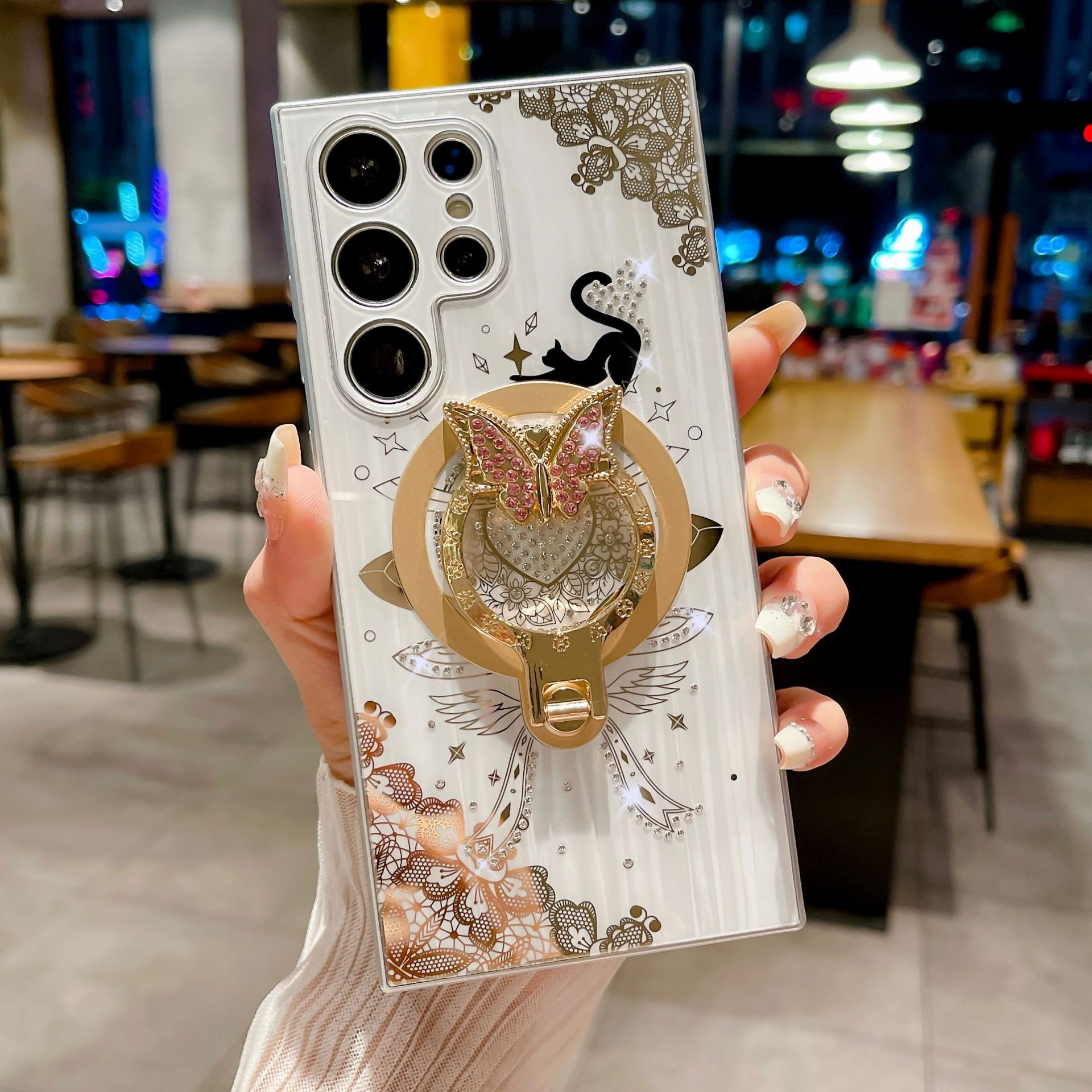 Κατάλληλο για θήκη κινητού τηλεφώνου Samsung S22/S23/S24 Plus Ultra με μαγνητική βάση πεταλούδας
