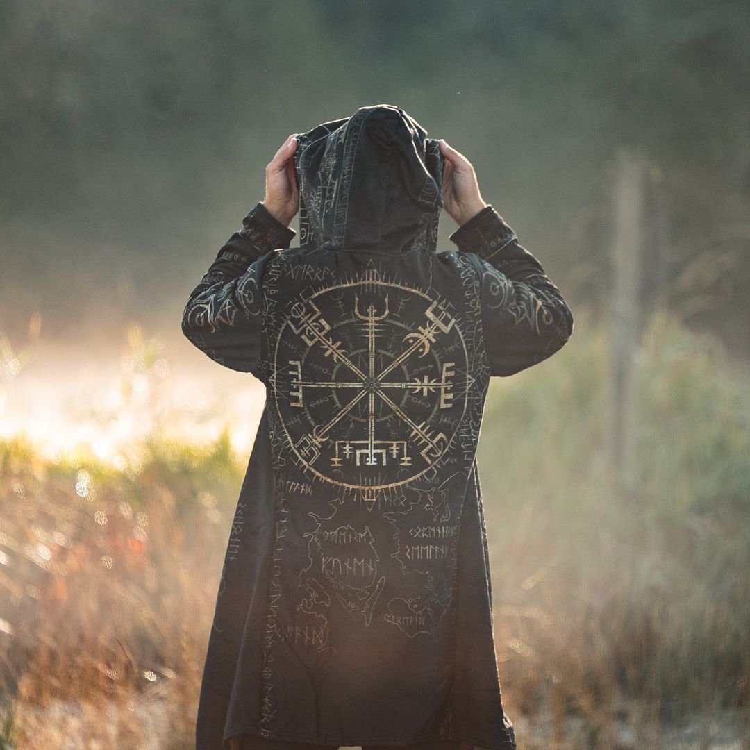 Férfi Vintage Viking Kelta Knot Art Lenvászon Ing