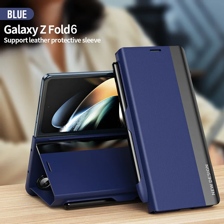 A tolltartóval ellátott Flip Stand tokot kifejezetten a Samsung Galaxy Z Foldhoz tervezték, így minden összehajtás elegáns és egyedi megjelenést kölcsönöz.