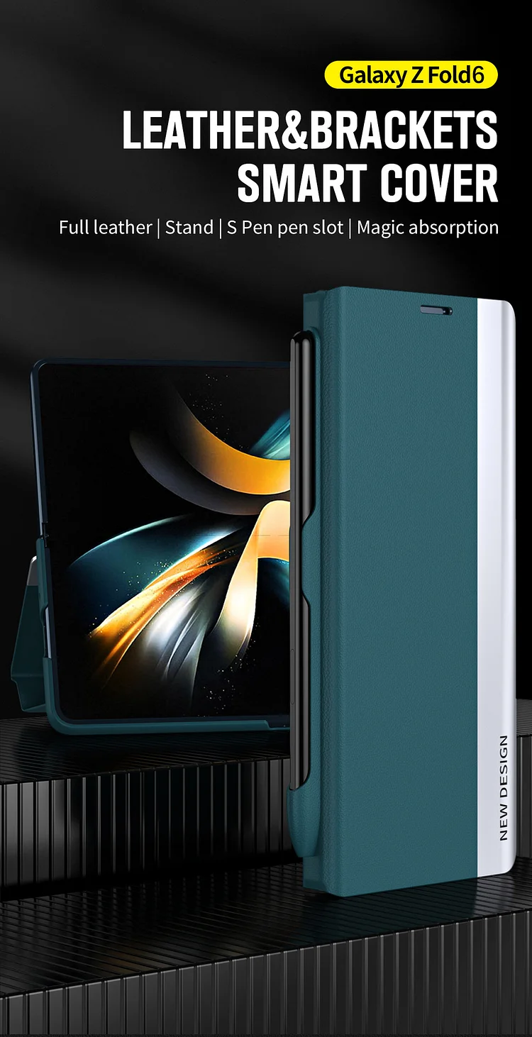 A tolltartóval ellátott Flip Stand tokot kifejezetten a Samsung Galaxy Z Foldhoz tervezték, így minden összehajtás elegáns és egyedi megjelenést kölcsönöz.