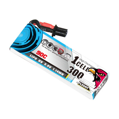 CODDAR 1S 300MAH 3.8V 90C A30 with cabled RC LiPo Battery