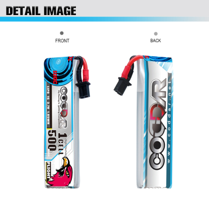CODDAR 1S 500MAH 3.7V 100C A30 with cabled RC LiPo Battery