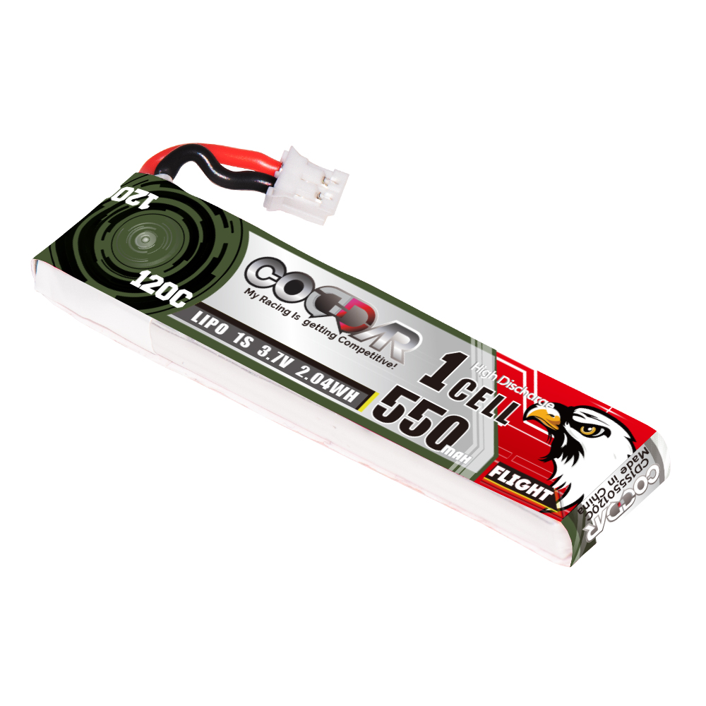CODDAR 1S 550MAH 3.7V 120C PH2.0 with cabled RC LiPo Battery