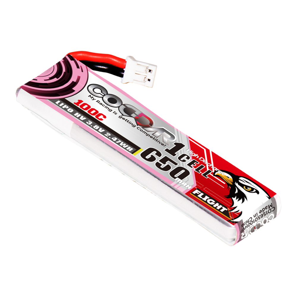 CODDAR 1S 650MAH 3.8V 100C PH2.0 with Cabled RC LiPo Battery