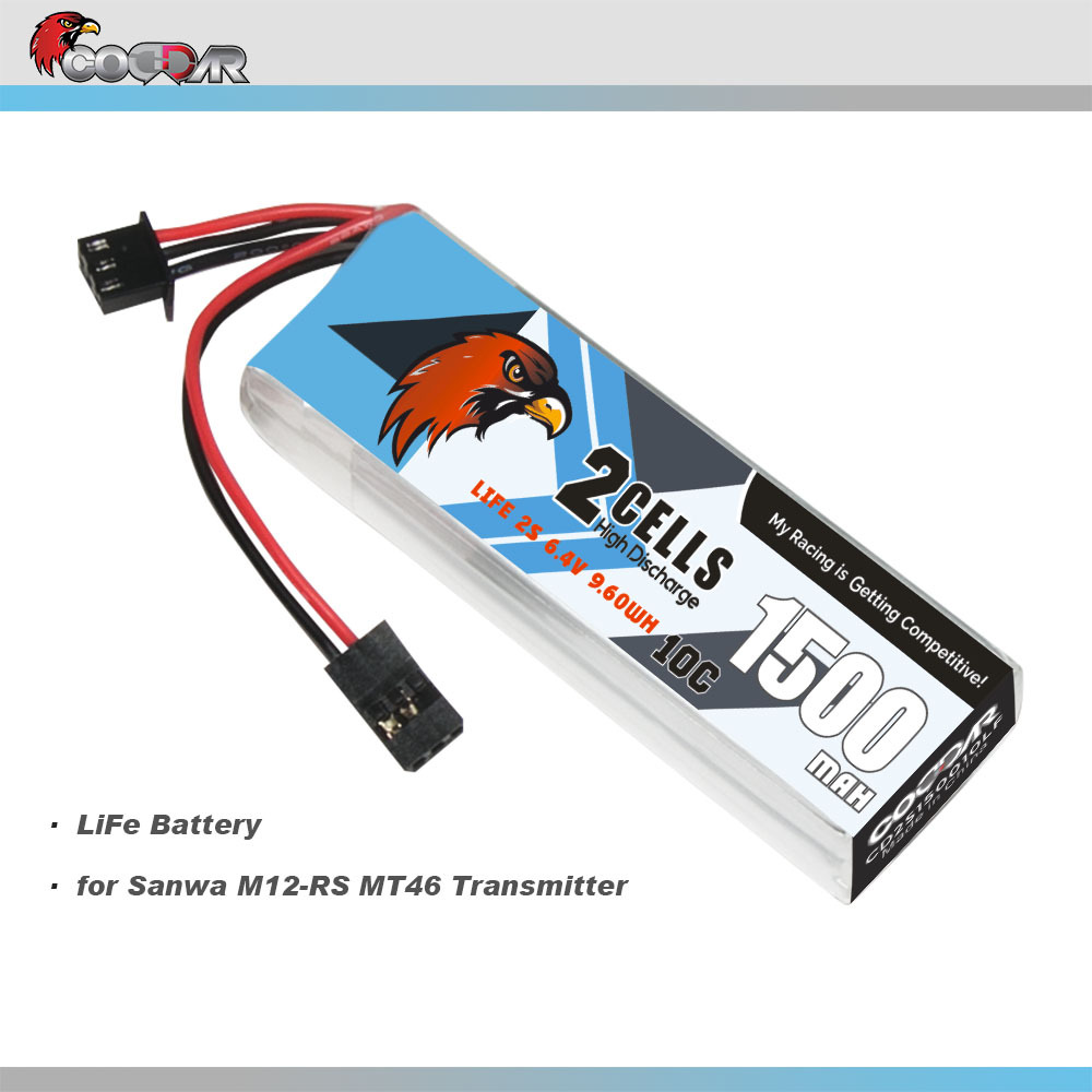 CODDAR 2S 1500MAH 6.4V 10C JR Connector LiFe Battery