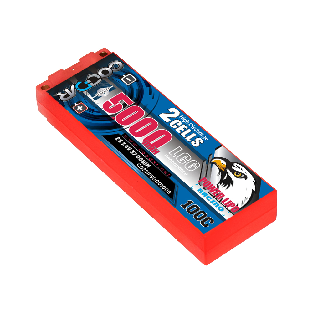 CODDAR 2S 5000MAH 7.4V 100C HARD CASE LCG Stick Pack RC LiPo Battery