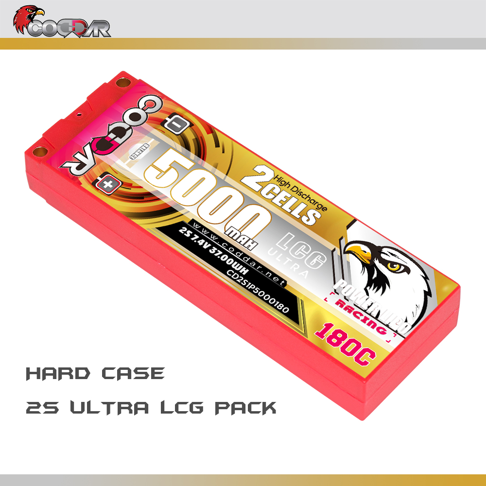 CODDAR 2S 5000MAH 7.4V 180C HARD CASE LCG Stick Pack RC LiPo Battery