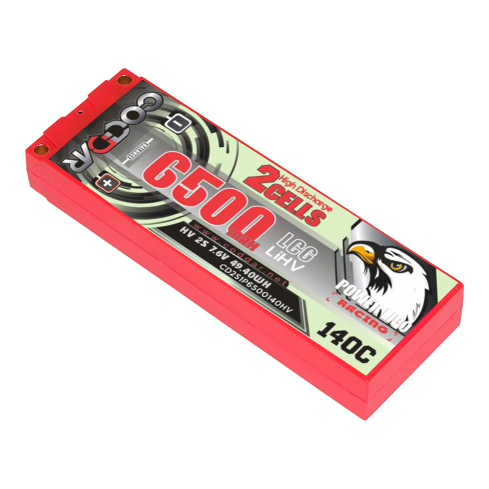 CODDAR 2S 6500MAH 7.6V 140C HARD CASE Ultra LCG Stick Pack LiHV RC LiPo Battery