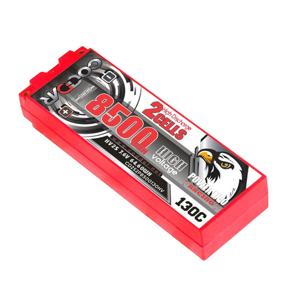 CODDAR 2S 8500MAH 7.6V 130C HARD CASE Stick Pack LiHV RC LiPo Battery