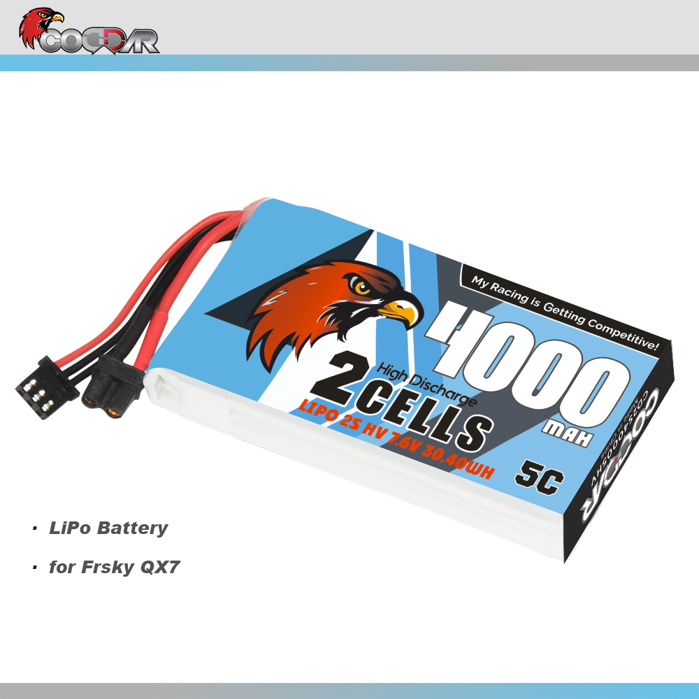 CODDAR 2S 4000MAH 7.6V 5C XT30 Connector LiHV RC LiPo Battery