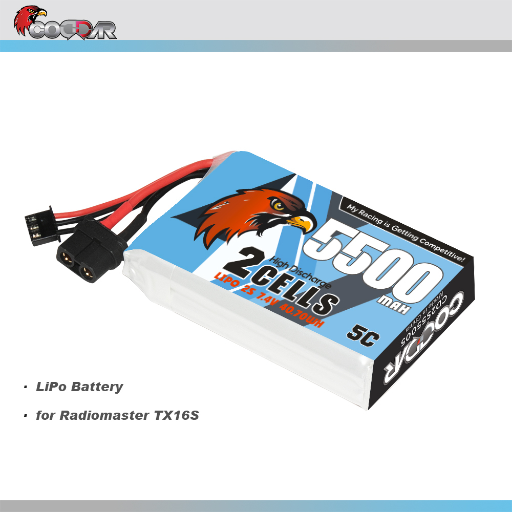 CODDAR 2S 5500MAH 7.4V 5C XT60 Connector RC LiPo Battery
