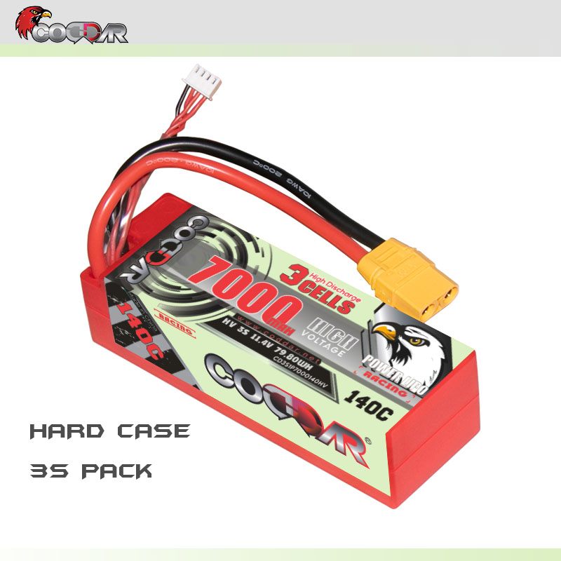CODDAR 3S 7000MAH 11.4V 140C Cabled XT90 HARD CASE RC LiPo Battery