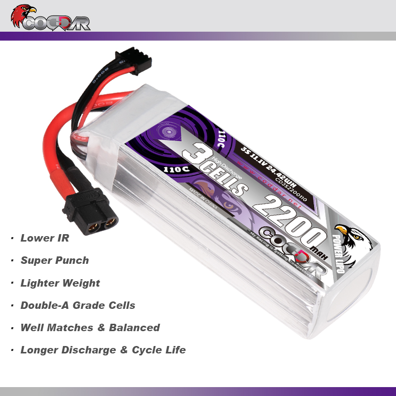 CODDAR 4S 2200MAH 11.1V 110C Soft Pack RC Lipo Battery