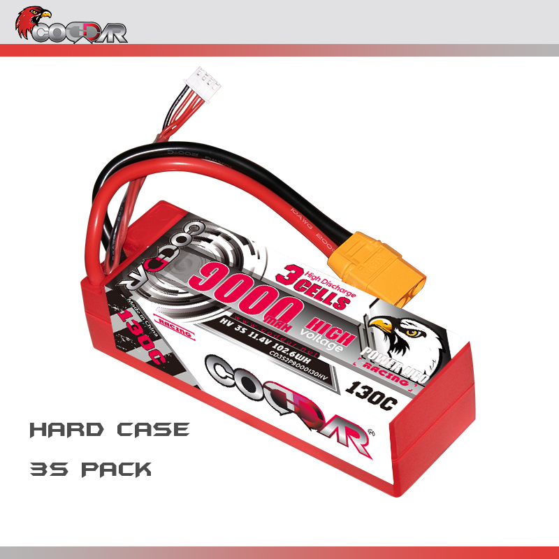 CODDAR 3S 9000MAH 11.4V 130C Cabled XT90 HARD CASE LiHV RC LiPo Battery