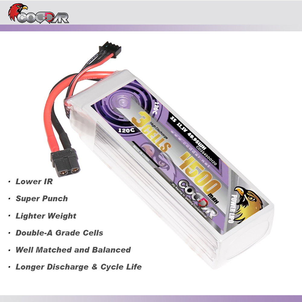 CODDAR 3S 4500MAH 11.1V 120C Soft Pack RC Lipo Battery