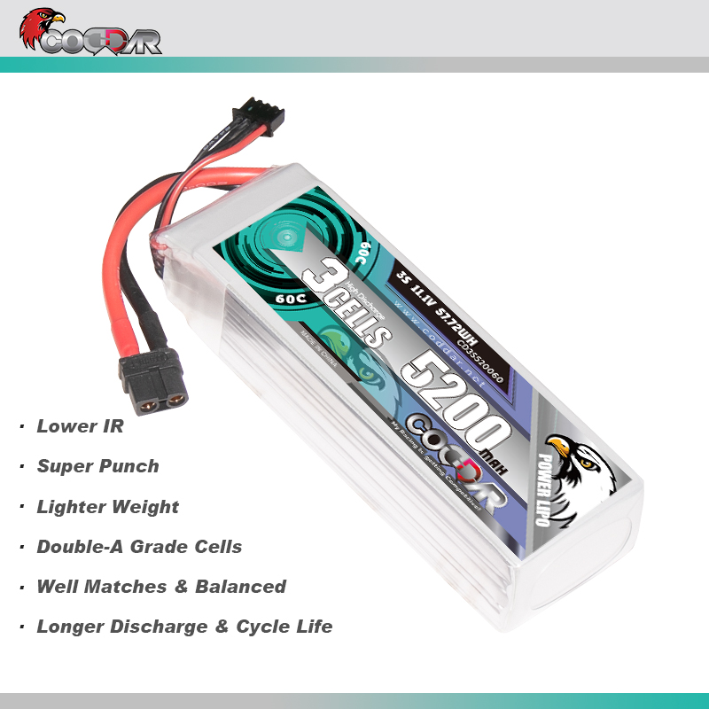 CODDAR 3S 5200MAH 11.1V 60C Soft Pack RC Lipo Battery