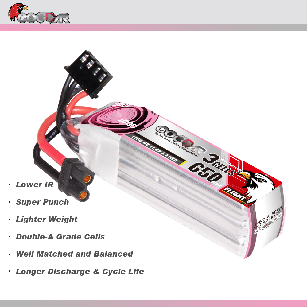 CODDAR 3S 650MAH 11.4V 100C XT30 LiHV RC LiPo Battery