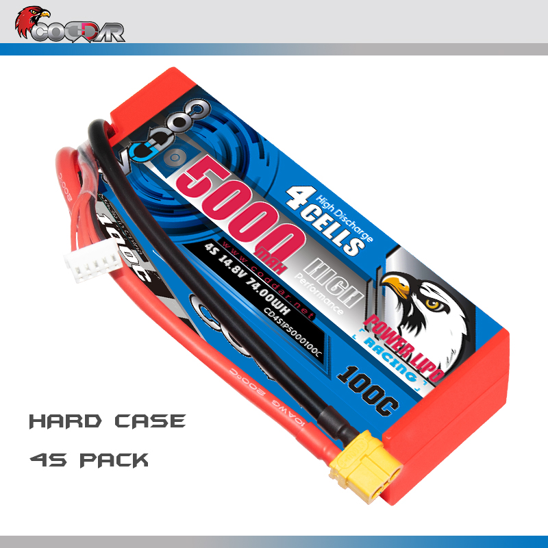 CODDAR 4S 5000MAH 14.8V 100C Cabled XT60 HARD CASE RC LiPo Battery