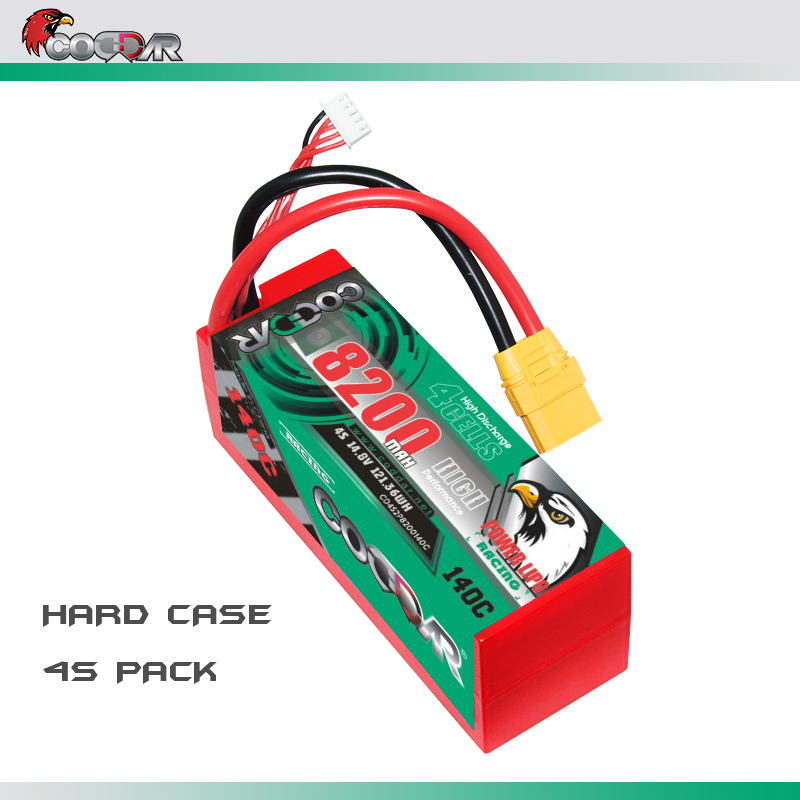 CODDAR 4S 8200MAH 14.8V 140C Cabled XT90 HARD CASE RC LiPo Battery