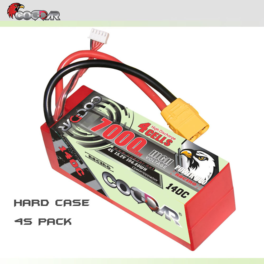 CODDAR 4S 7000MAH 15.2V 140C Cabled XT90 HARD CASE LiHV RC LiPo Battery