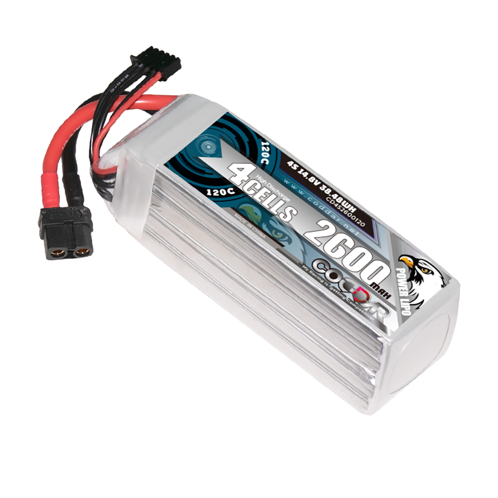 CODDAR 4S 2600MAH 14.8V 120C Soft Pack RC Lipo Battery