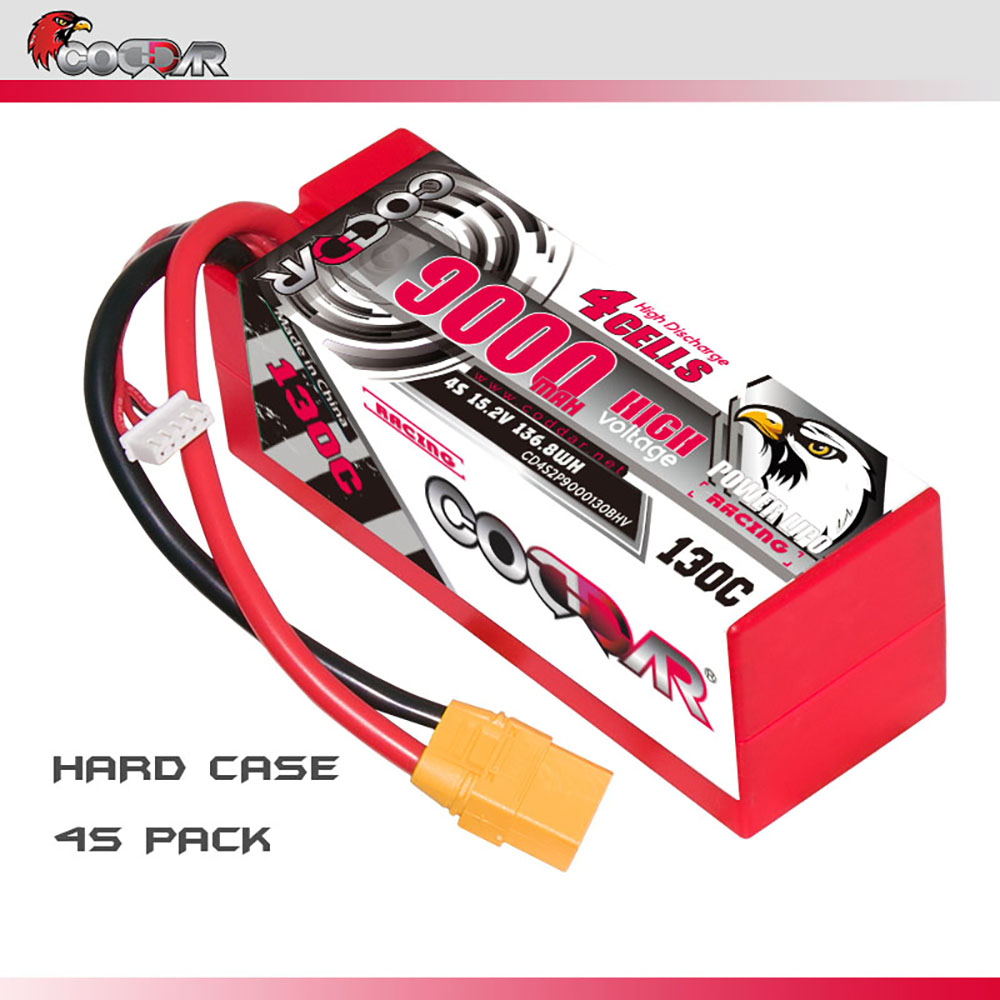 CODDAR 4S 9000MAH 15.2V 130C Cabled XT90 HARD CASE LiHV RC LiPo Battery