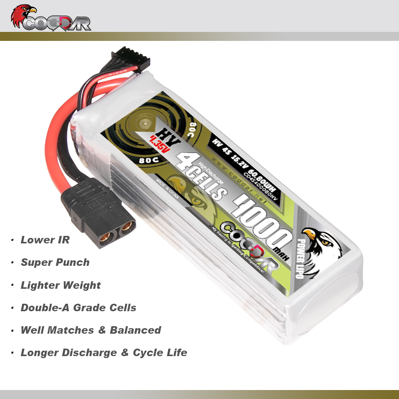 CODDAR 4S 4000MAH 15.2V 80C Soft Pack LiHV RC Lipo Battery