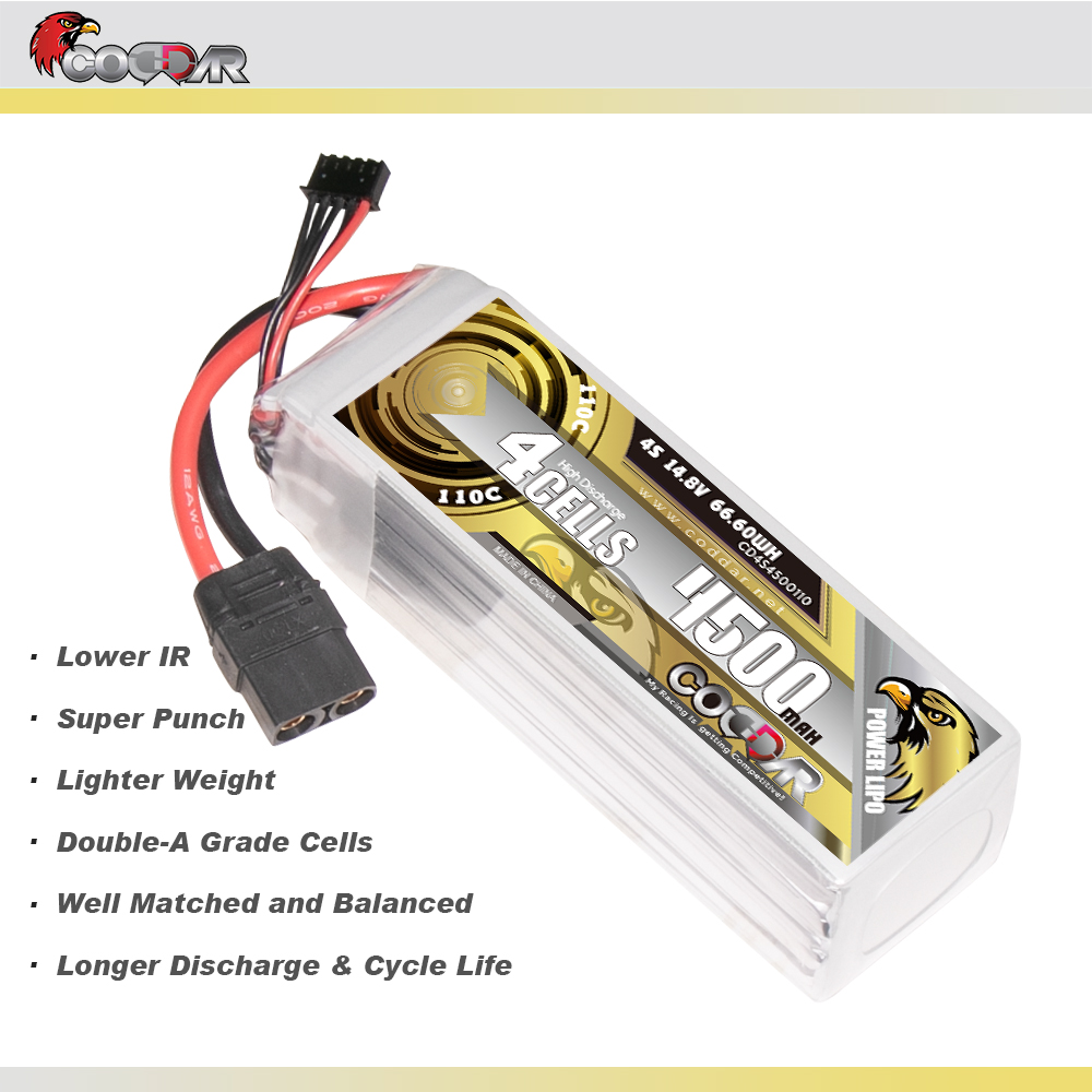 CODDAR 4S 4500MAH 14.8V 110C Soft Pack RC Lipo Battery