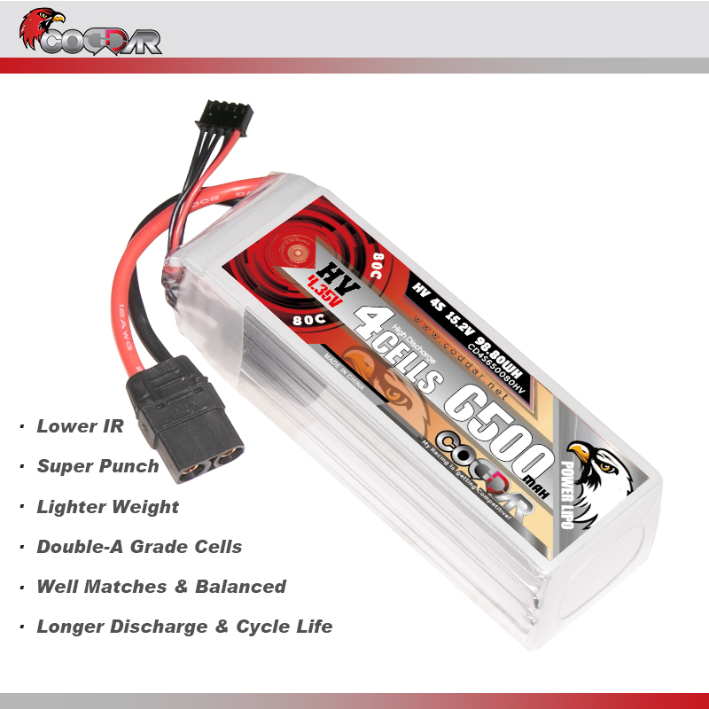 CODDAR 4S 6500MAH 15.2V 80C Soft Pack LiHV RC Lipo Battery