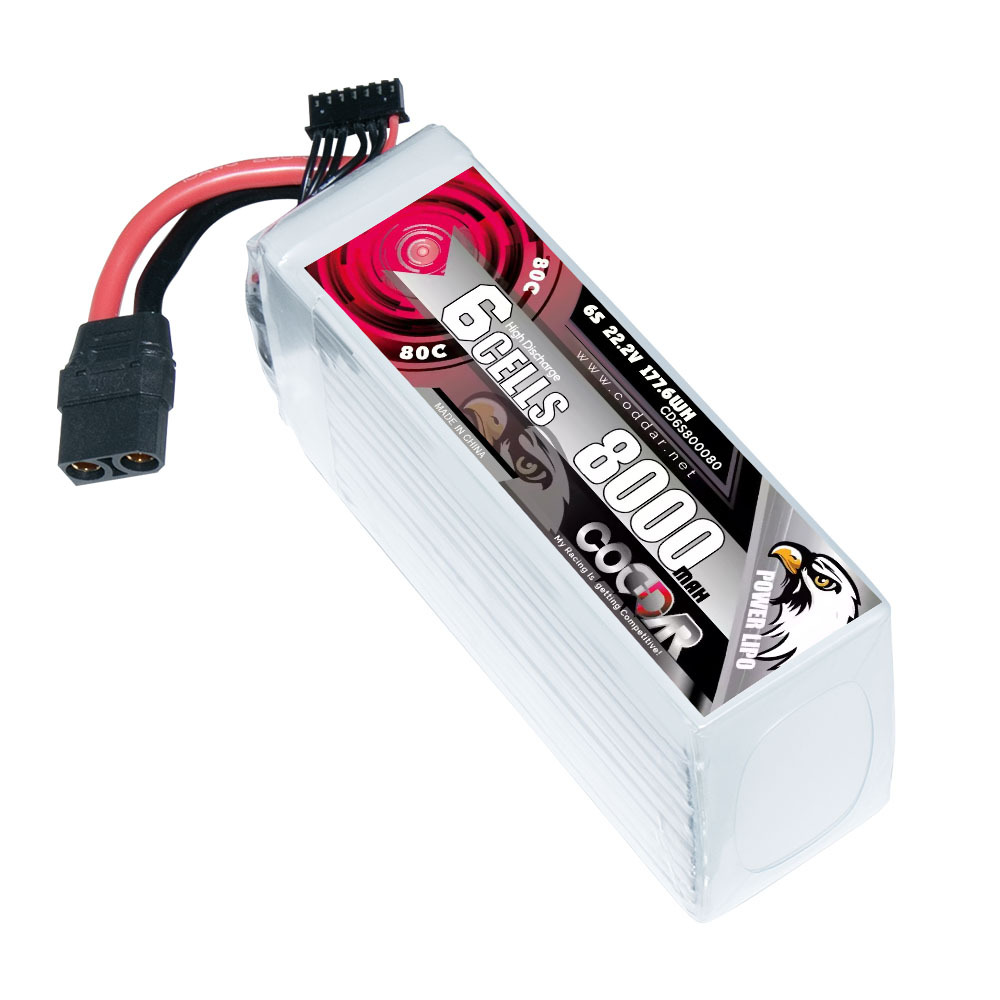 CODDAR 6S 8000MAH 22.2V 80C Soft Pack RC Lipo Battery