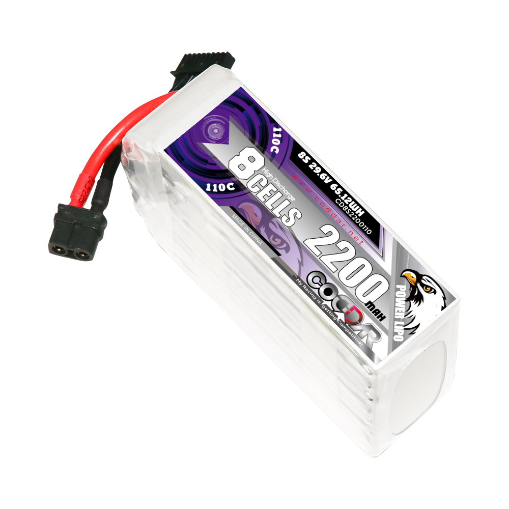 CODDAR 8S 2200MAH 29.6V 110C Soft Pack RC Lipo Battery