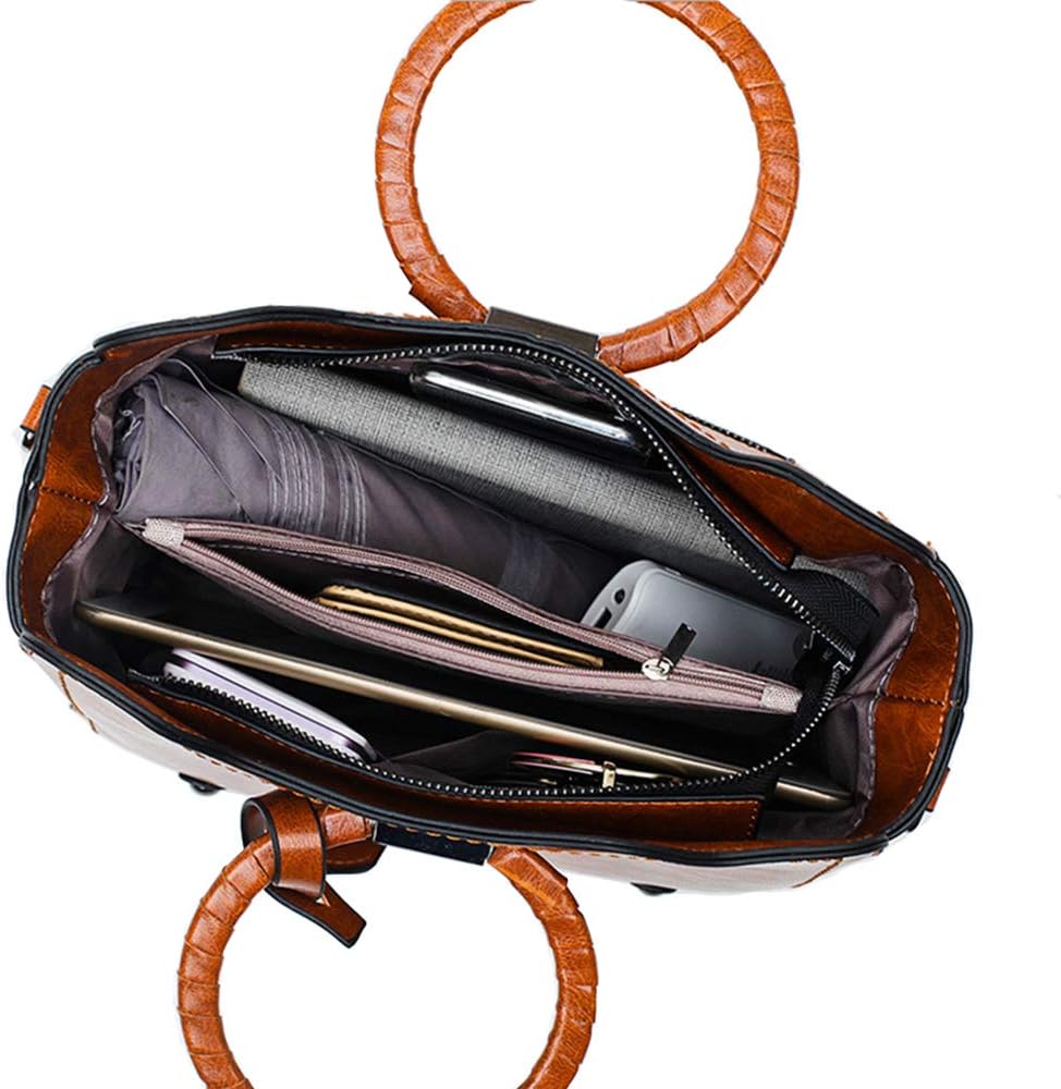Fashion Women Purse and Handbag Ladies Oil Wax Leather Tote Shoulder Bag