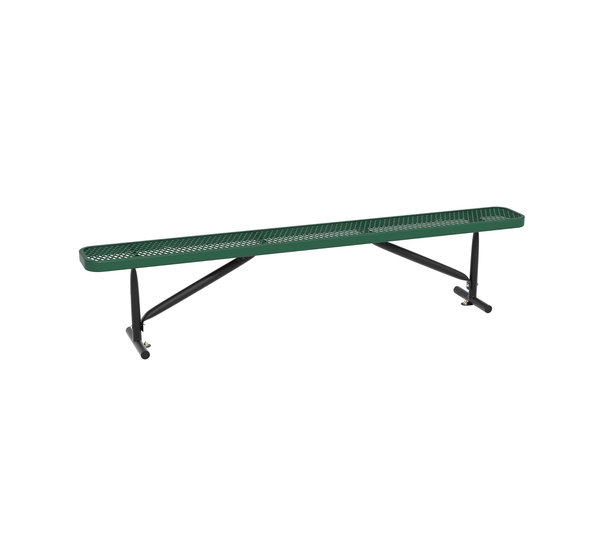 8 Feet Heavy Duty Metal Park Bench for Outside, Outdoor Bench with Portable Frame