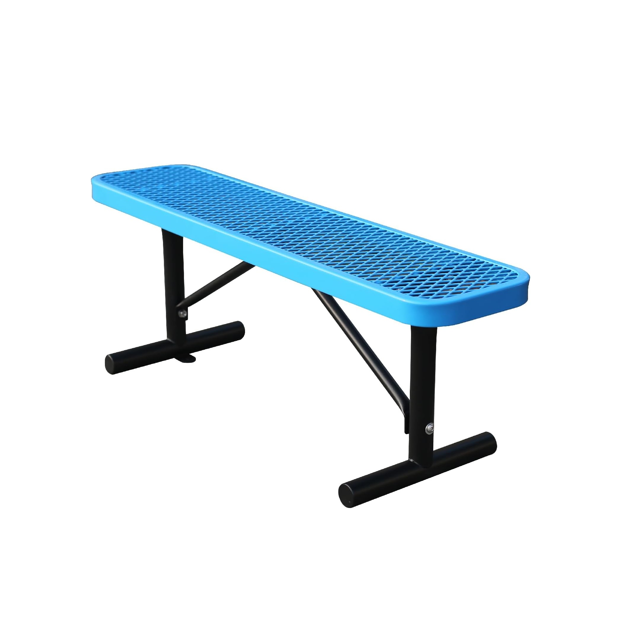 4 Feet Heavy Duty Metal Park Bench for Outside, Outdoor Bench with Portable Frame, Commercial Benches for Shopping Mall, Store, Park, Patio, Deck