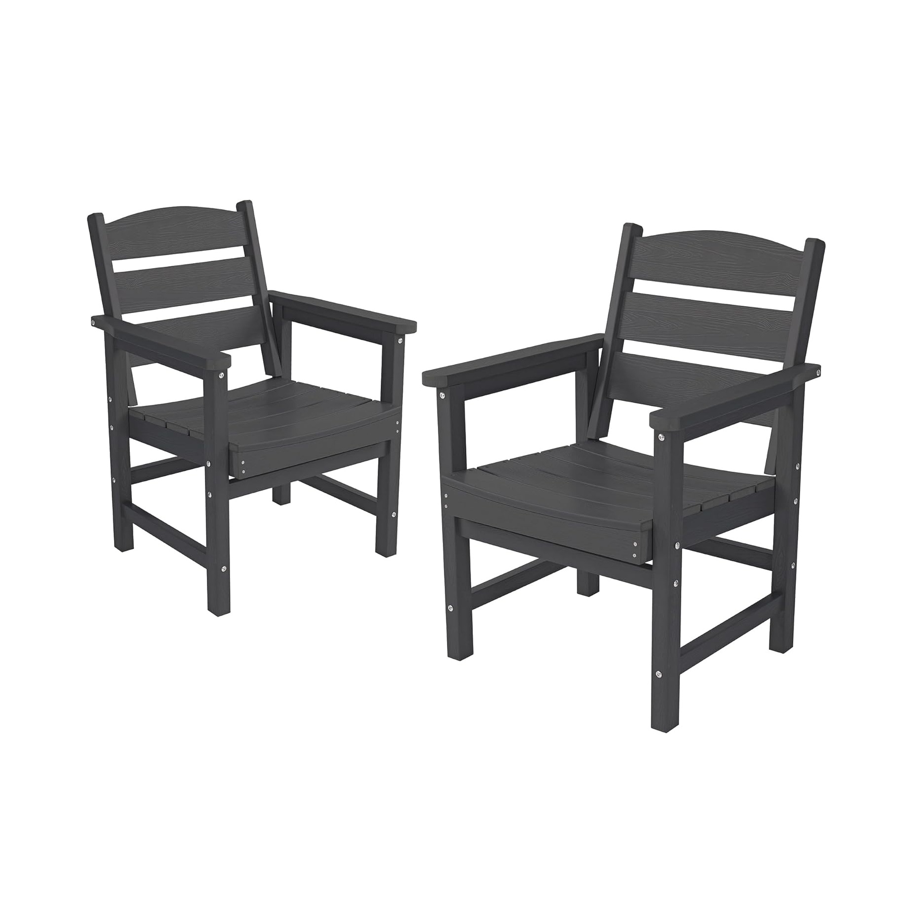 Patio Dining Chair Set of 2, Poly Lumber Outdoor Dining Chairs, Weather Resistant HIPS Outdoor Chairs