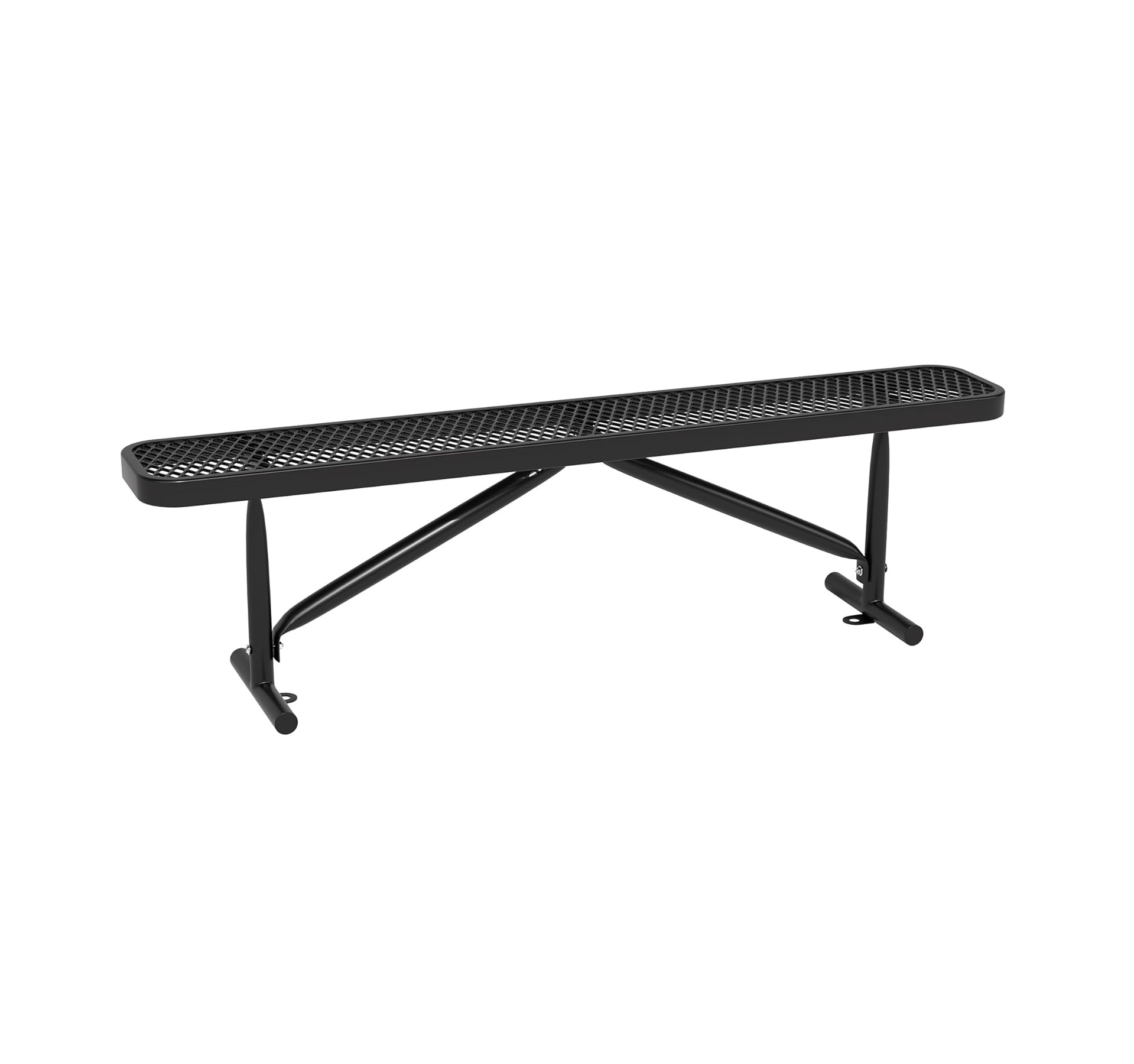 6 Feet Heavy Duty Metal Park Bench for Outside, Outdoor Bench with Portable Frame, Commercial Benches for Shopping Mall