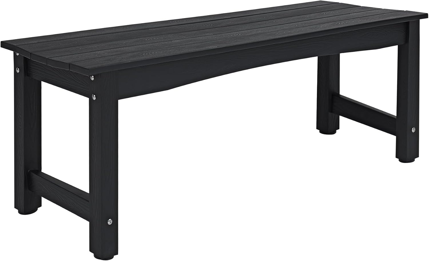 Weatherproof HIPS Outdoor Bench, 2-Person Patio Dining Bench, All-Weather Poly Lumber Garden Bench