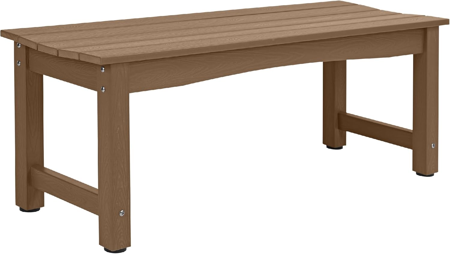 Weatherproof HIPS Outdoor Bench, 2-Person Patio Dining Bench, All-Weather Poly Lumber Garden Bench