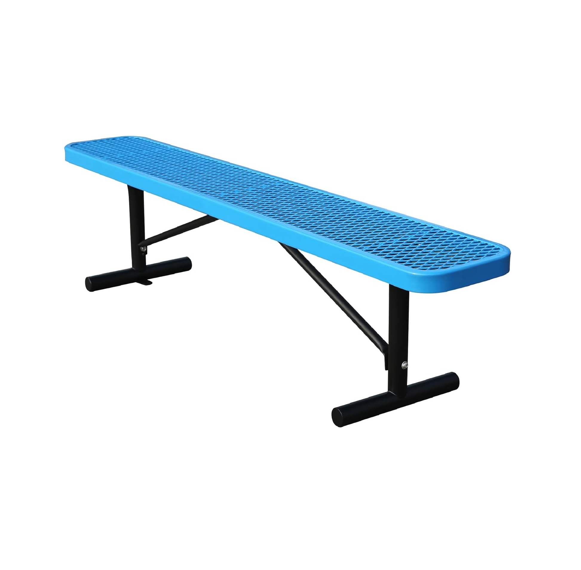 6 Feet Heavy Duty Metal Park Bench for Outside, Outdoor Bench with Portable Frame, Commercial Benches