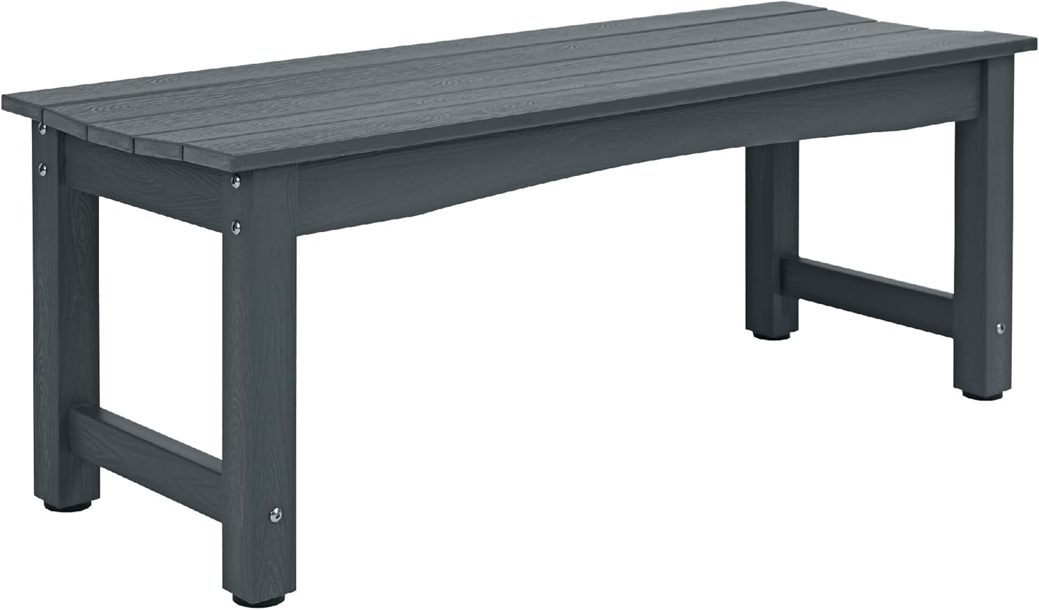 Weatherproof HIPS Outdoor Bench, 2-Person Patio Dining Bench, All-Weather Poly Lumber Garden Bench