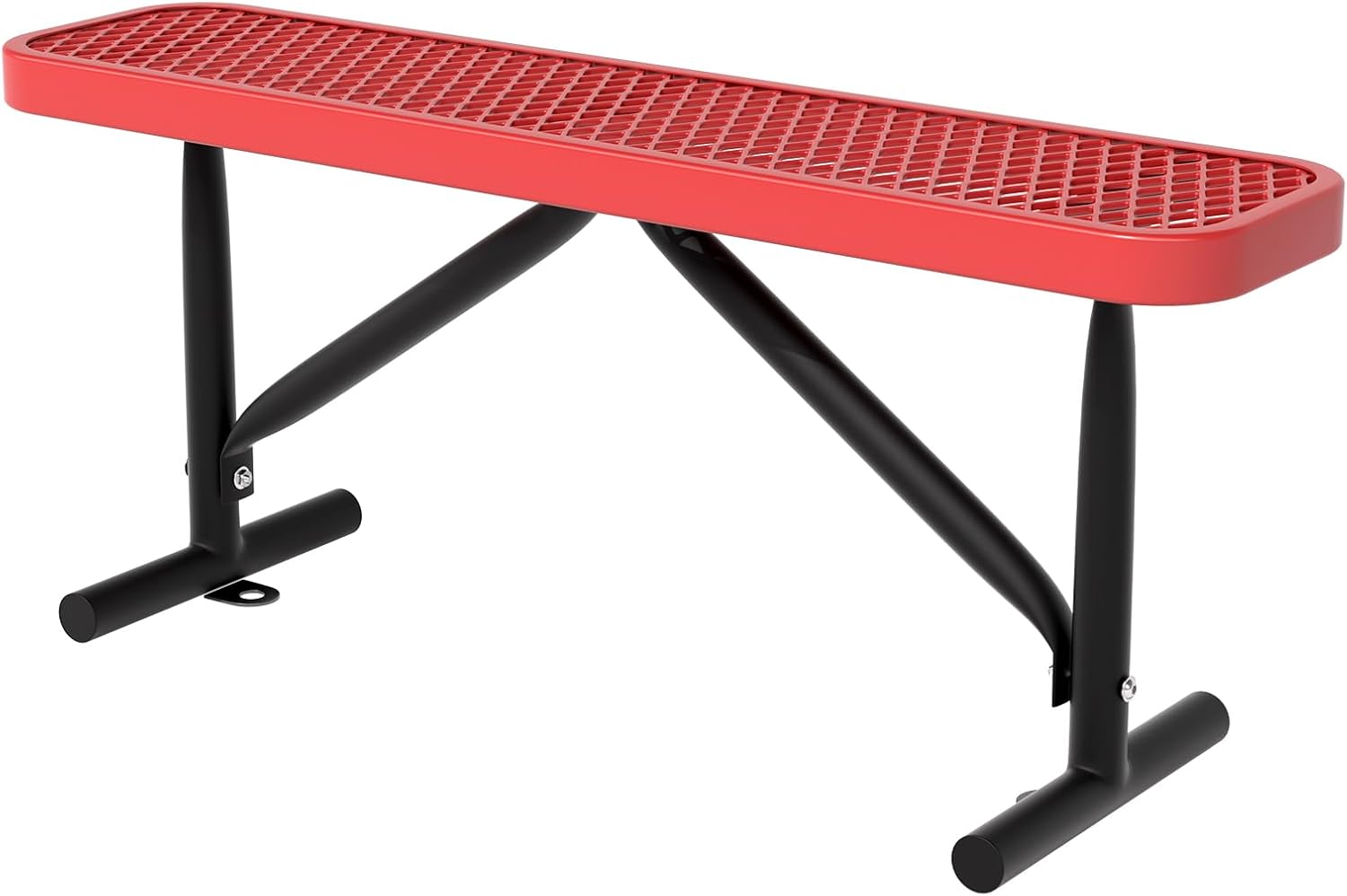 4 Feet Metal Park Bench for Outside, Outdoor Heavy Duty Garden Bench with Portable Frame