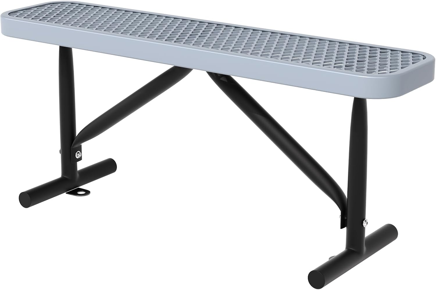 4 Feet Heavy Duty Metal Park Bench for Outside, Outdoor Bench with Portable Frame, Commercial Benches for Shopping Mall, Store, Park, Patio, Deck