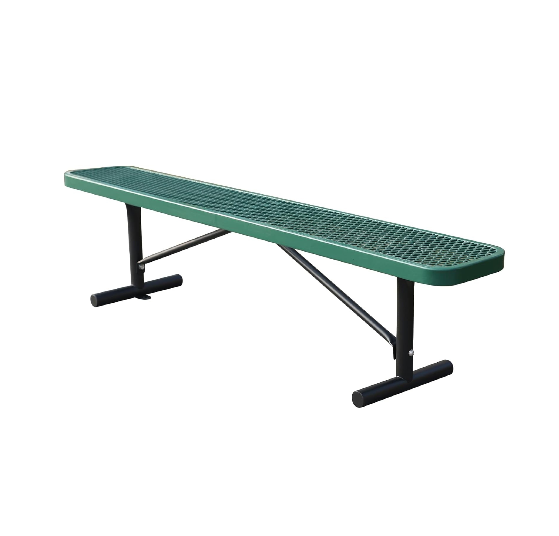 6 Feet Heavy Duty Metal Park Bench for Outside, Outdoor Bench with Portable Frame, Commercial Benches for Shopping Mall, Store, Park, Patio, Deck